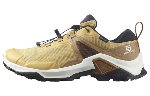 SALOMON Mountaineering & Hiking Shoes Men's Low Top Brown/Yellow