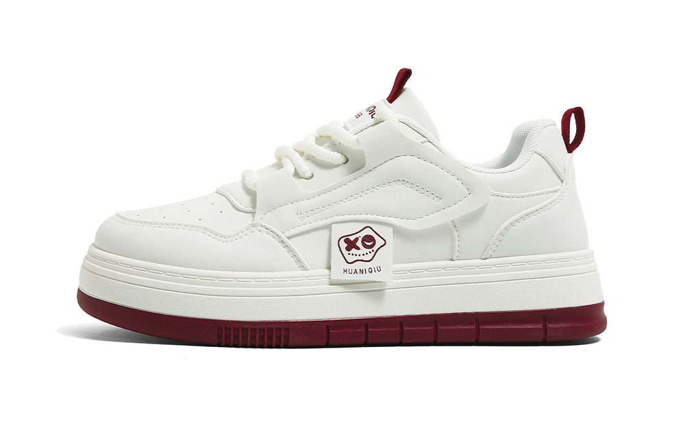 Global HUANQIU white shoes, classic and versatile, trendy and comfortable, casual thick sole, non-slip, wear-resistant, lightweight and height-increasing, low-cut sneakers, women's style