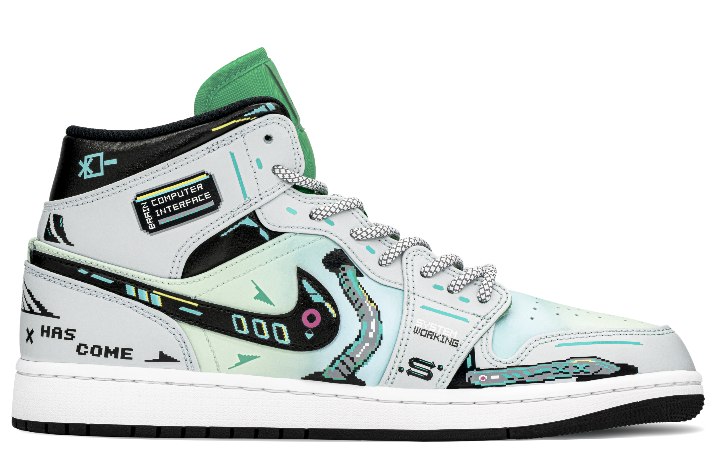 Jordan Air Jordan 1 Slip Resistant Slip Resistant High top Vintage Basketball Shoes Men’s Blue Green