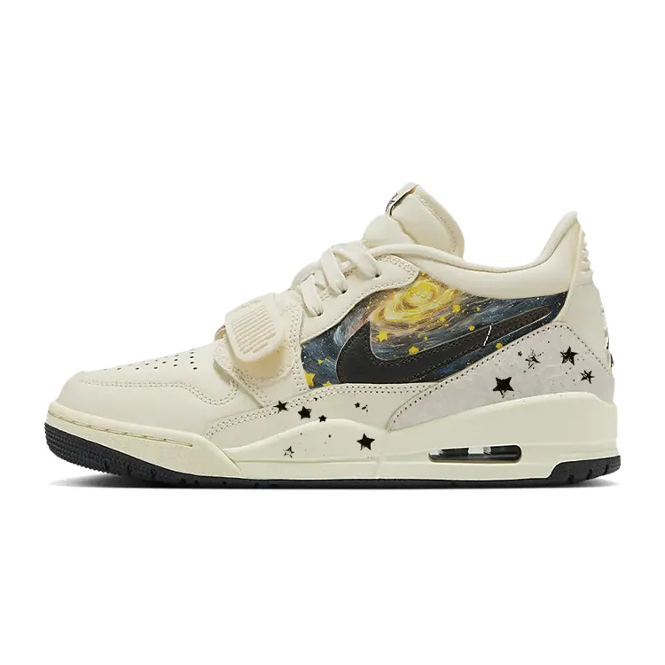 Jordan Legacy 312 Interstellar Galaxy Slip Resistant Abrasion Resistant Low top Vintage Basketball Shoes Women's White