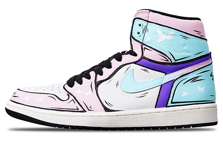 Jordan Air Jordan 1 Retro High Og High top Vintage Basketball Shoes Unisex Purple Blue