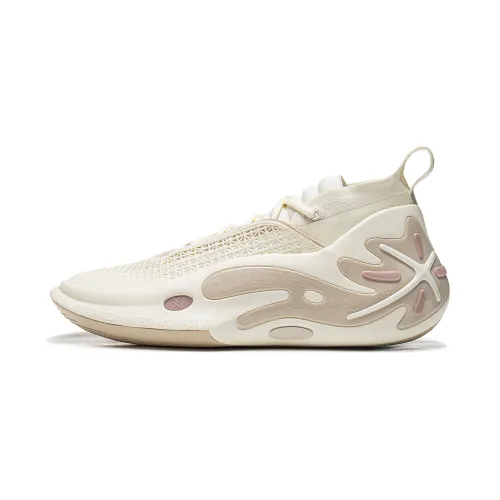 Li Ning WOW11 Mid top Basketball Shoes Men's Ecru
