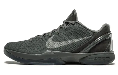 Nike Zoom Kobe 6 Black Mamba Collection Fade to Black Kobe OG model round toe lace-up low-top practical basketball shoes men's dark gray