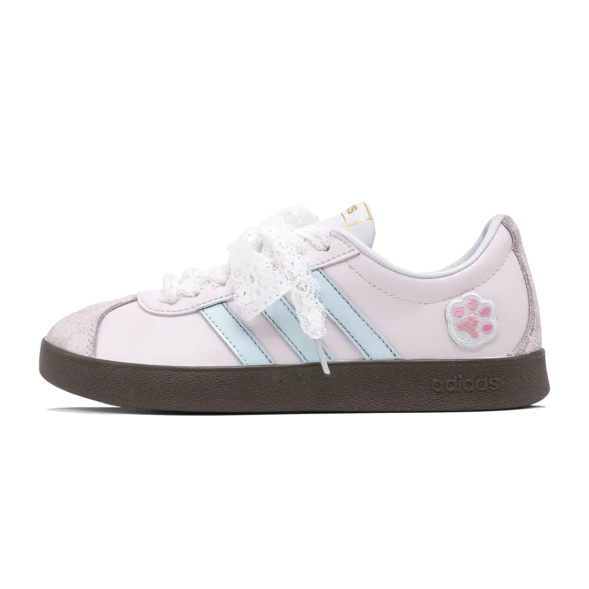 Adidas VL COURT 2.0 Iridescent Cat Shadow Slip Resistant Slip Resistant Low top Skateboard Shoes Unisex Lotus Color