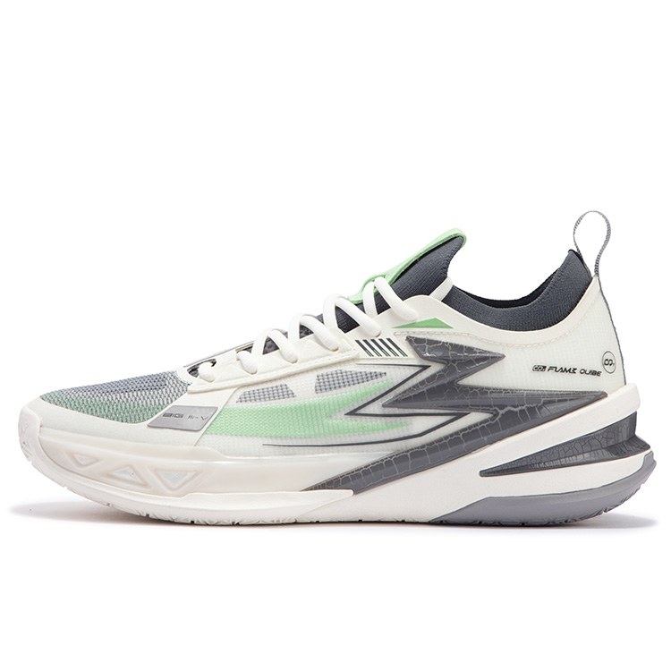 361° BIG3 5.0 Pro Basketball Shoes Men’s Low Top Feather White/Smoke Gray