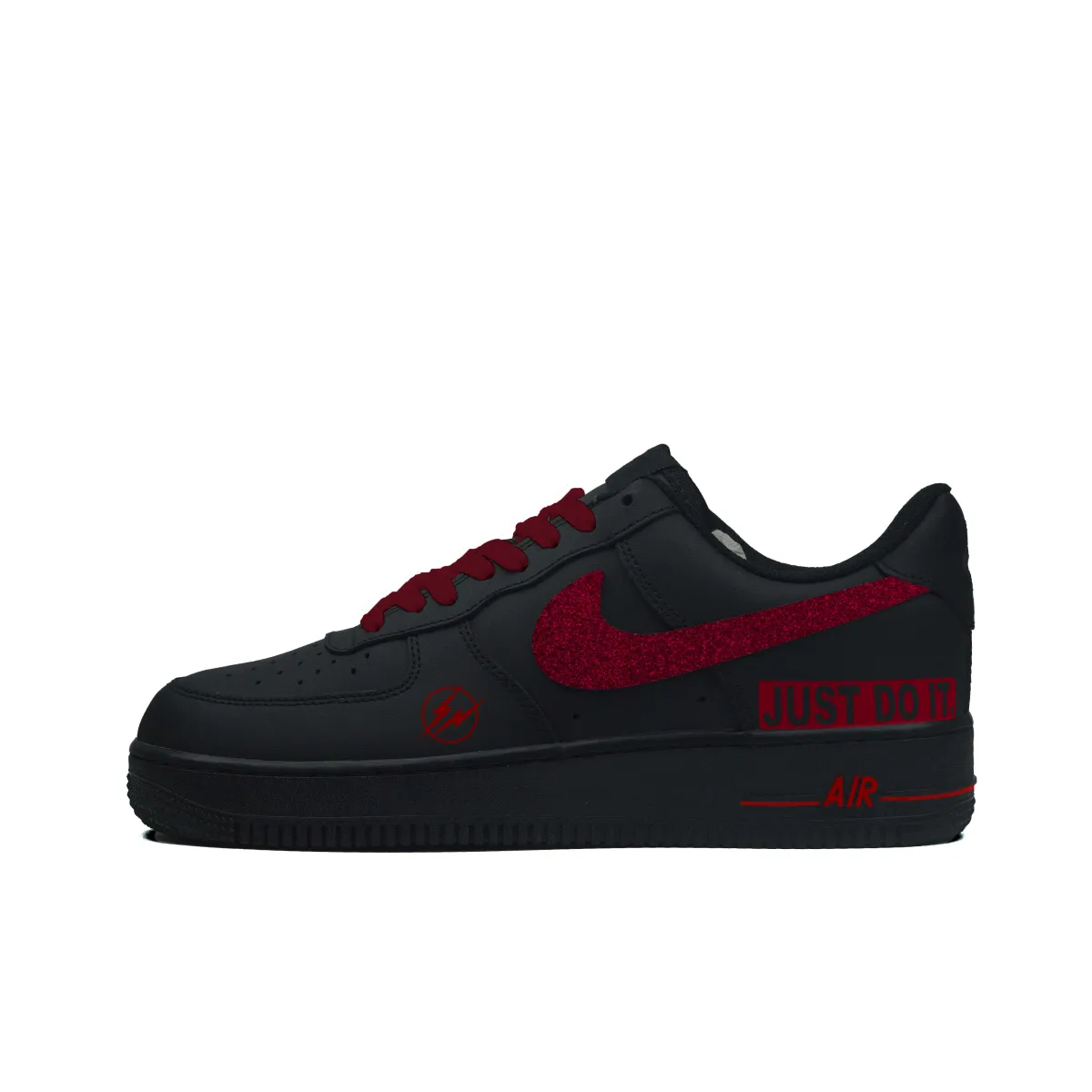 Nike Air Force 1 Leather Coverage Thermal Coverage Low top Skateboard Shoes Unisex Black Red