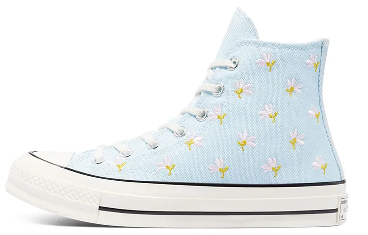 Chuck 70 Wmns Converse High 'Embroidered Floral Print - Chambray Blue' Women's