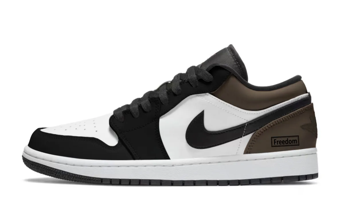 Jordan Air Jordan 1 Latte Low top Vintage Basketball Shoes Unisex Black Brown