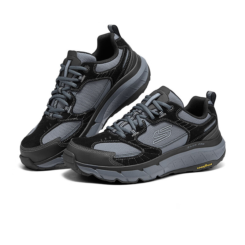 Skechers D’Lux Pro Soft And Comfortable Abrasion Resistant Low top Hiking Shoes Men’s Black Gray