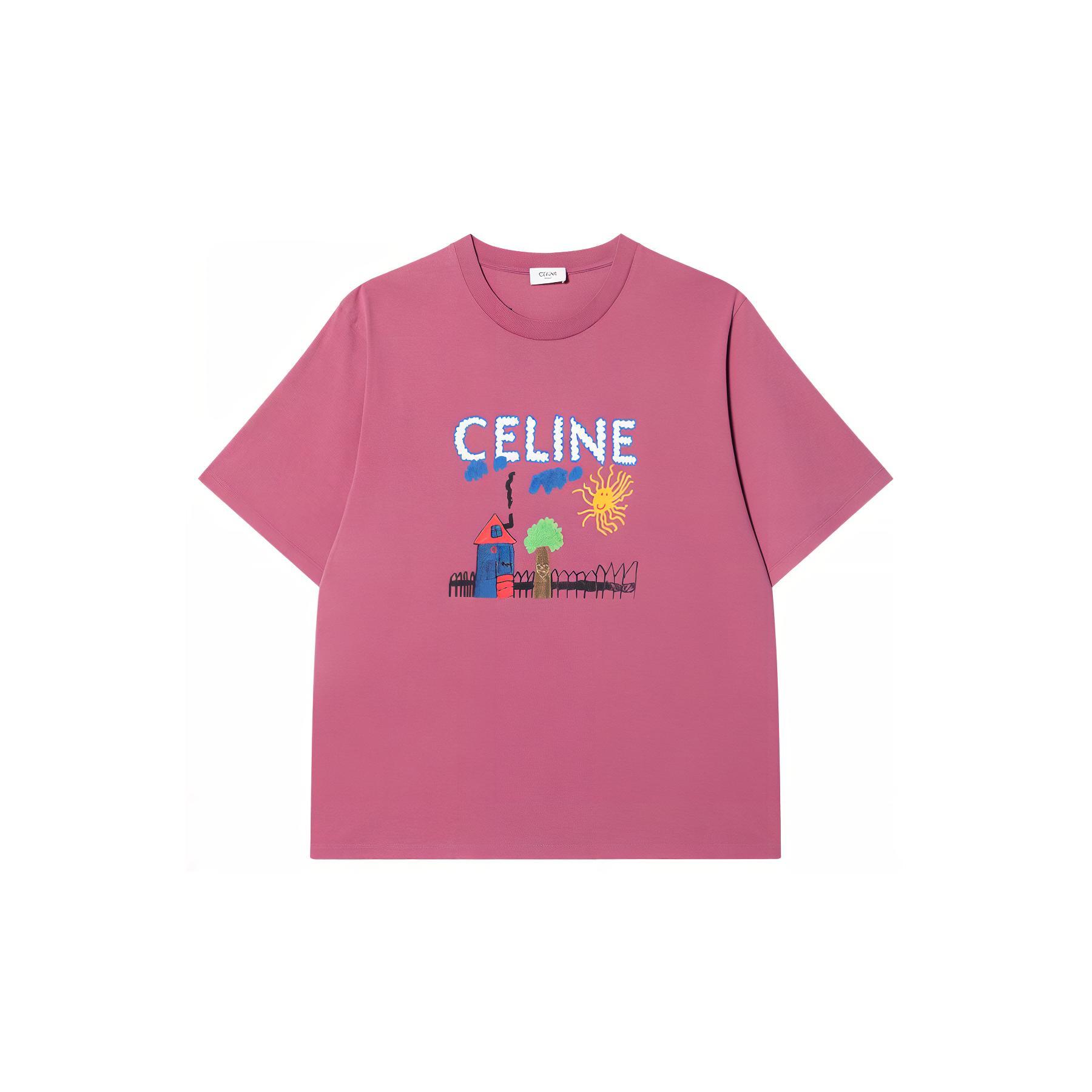 Женская футболка CELINE DRAWING SS25T (черная)