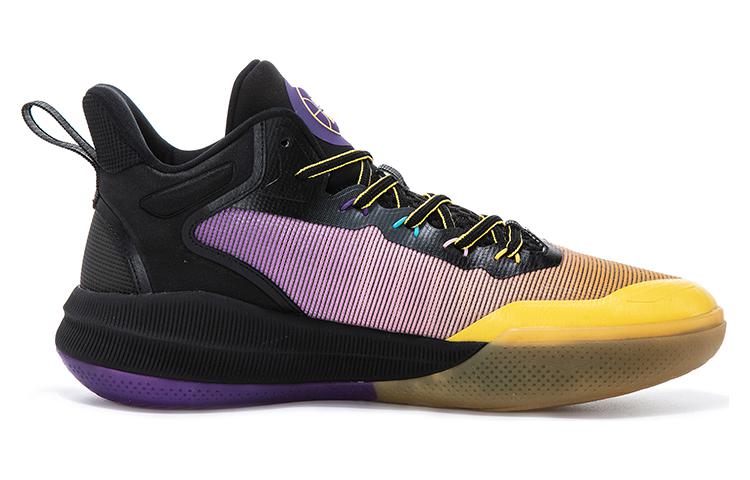 Erke Slip Resistant And Breathable Slip Resistant And Breathable High top Basketball Shoes Men’s Purple Black