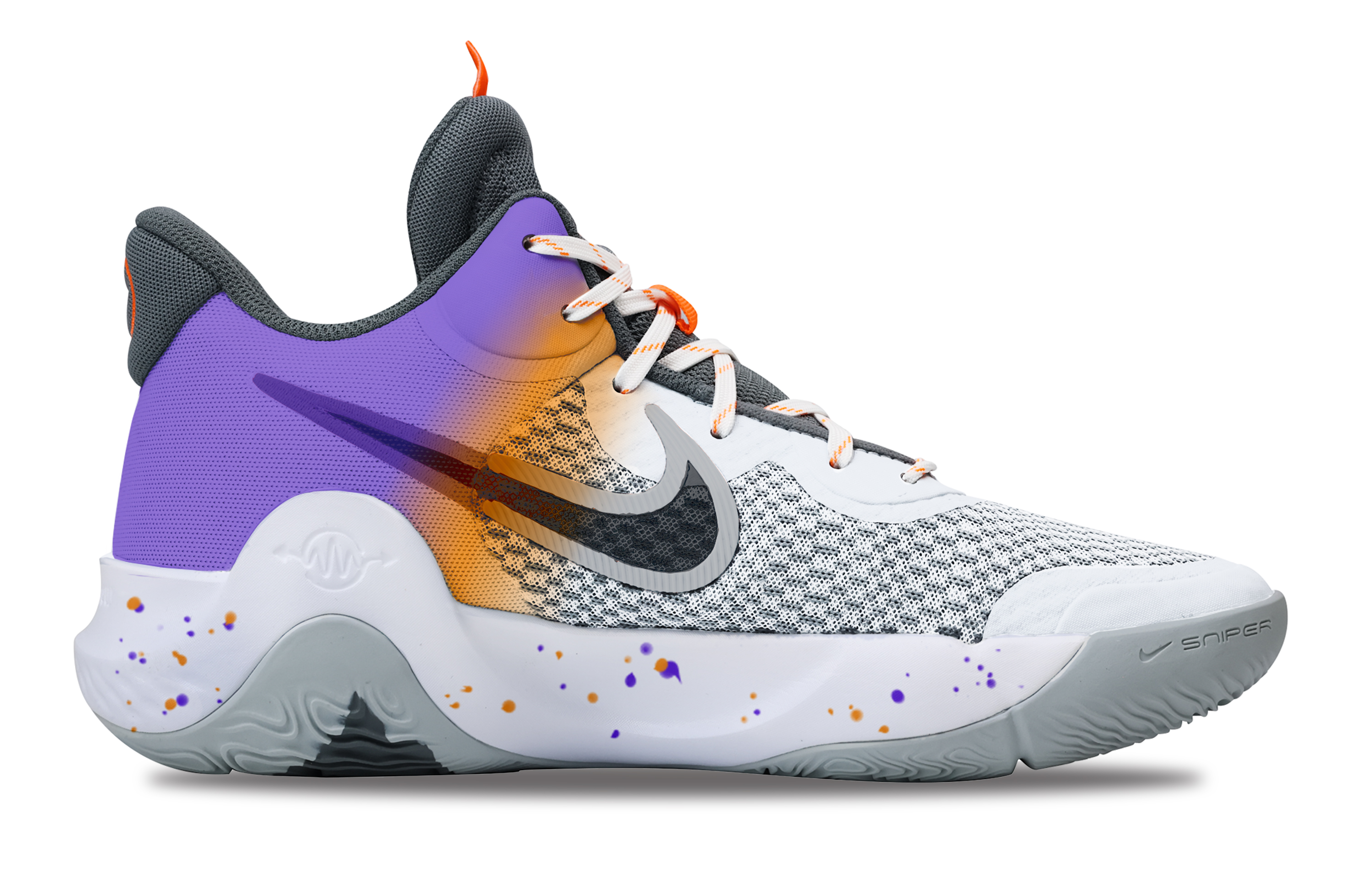 Nike KD Trey 5 IX Basketball Shoes Unisex Mid Top White/Orange/Gray/Purple