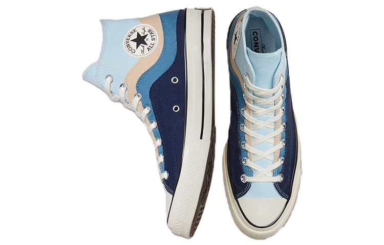 Кеды Converse Chuck 70 Chuck Taylor All Star (многоцветные) — Синий / тёмно-синий / бежевыйбелый — фото 4