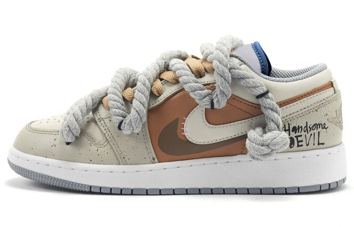 Jordan Air Jordan 1 Mocha Demon Low top Vintage Basketball Shoes Men's Gray Brown