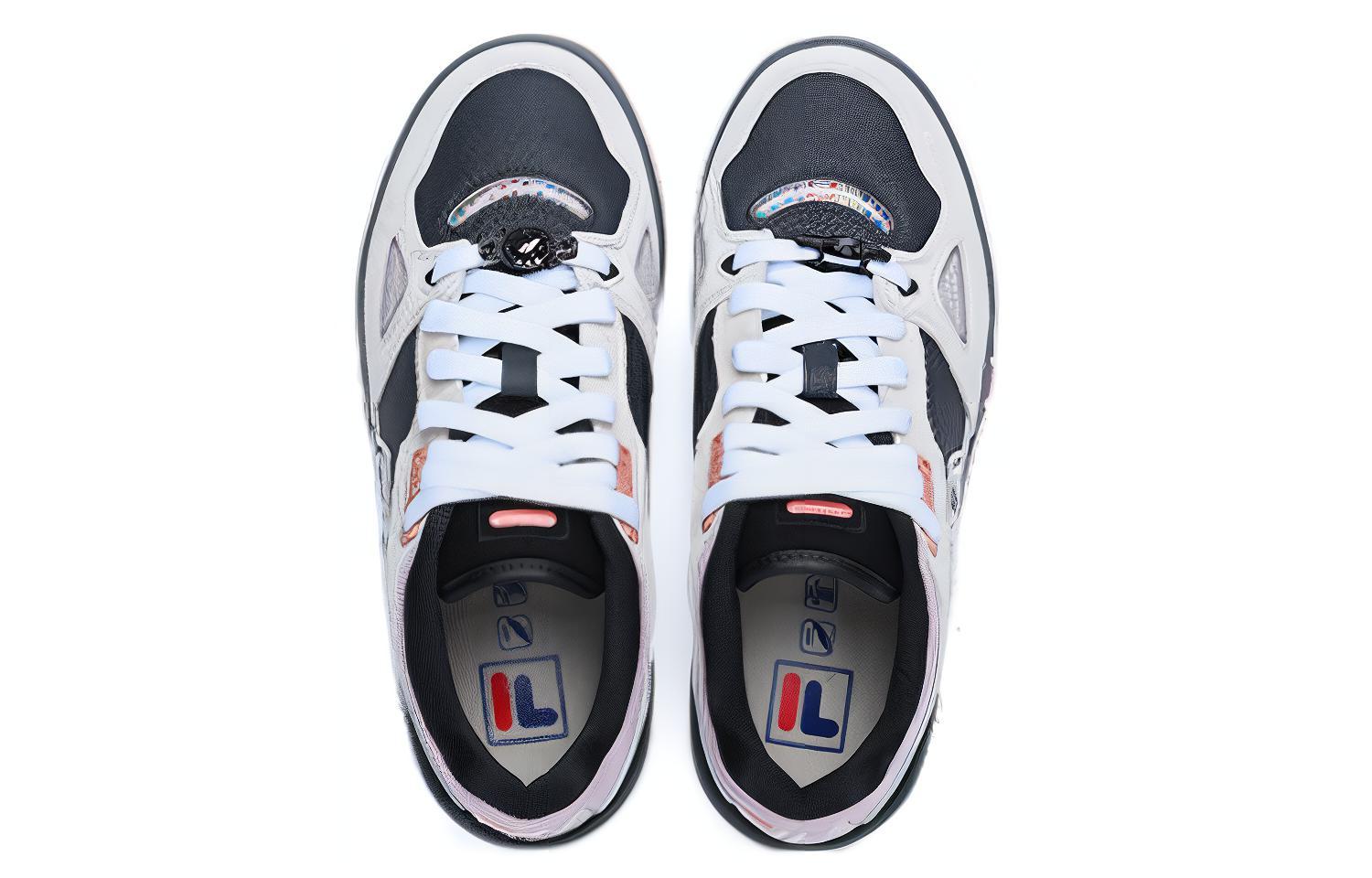 FILA FUSION Heritage Leather Low top Vintage Basketball Shoes Women’s Black Gray