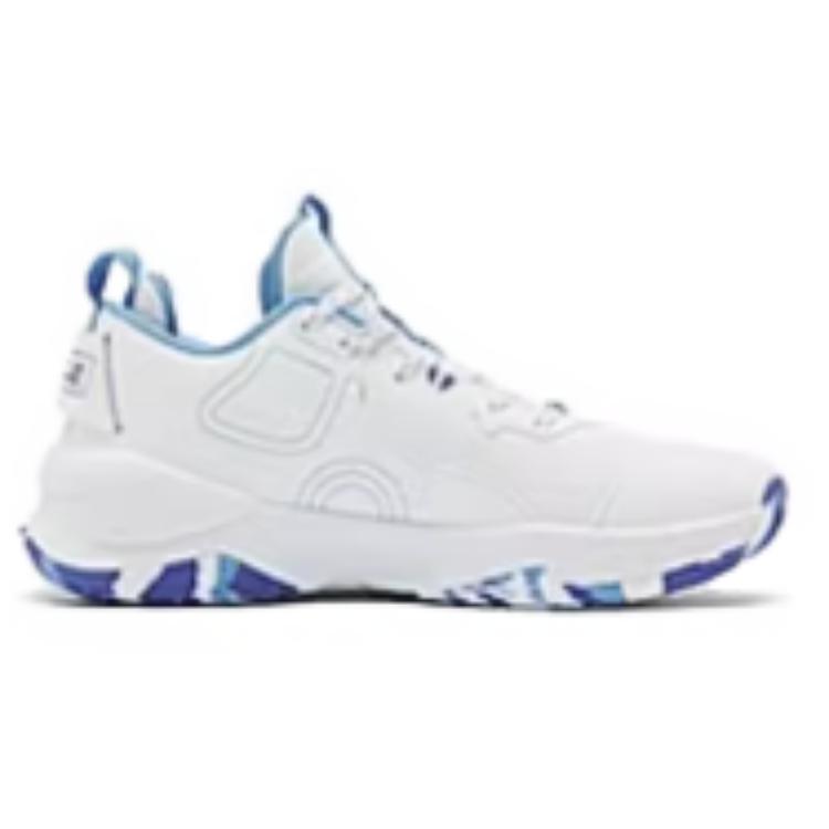 QIAODAN Comfortable Slip Resistant Slip Resistant Low top Basketball Shoes Men’s White Blue