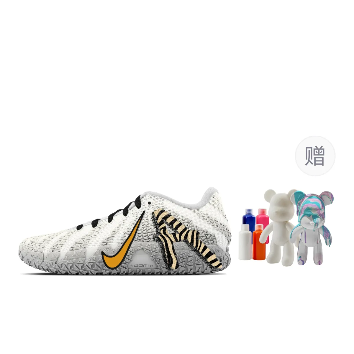 Nike Ja Morant 3 Tiger Print, Fluid Bear Abrasion Resistant Low top Basketball Shoes Unisex Black Orange Gray