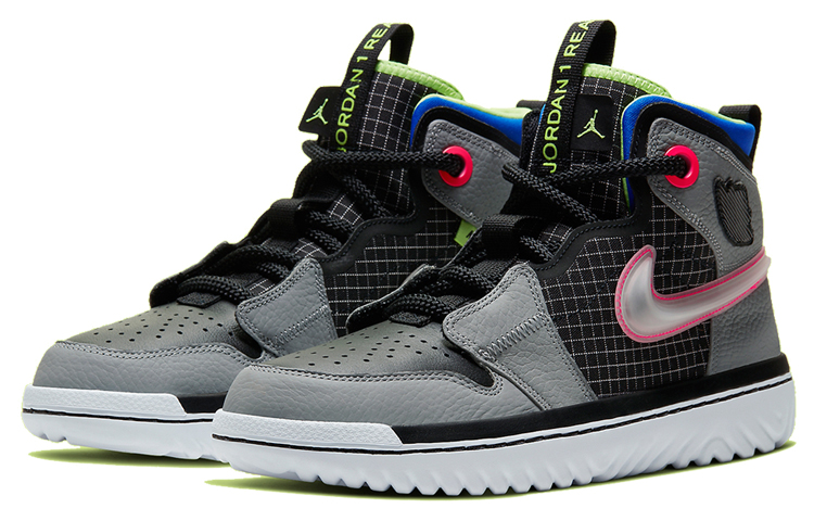Jordan 1 High React Black Particle Grey