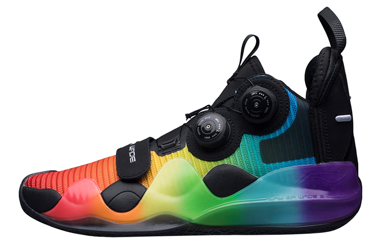 Li Ning WOW 8 Way Of Wade 8 Slip Resistant Coverage Support Rebound Mid top Basketball Shoes Men’s Rainbow