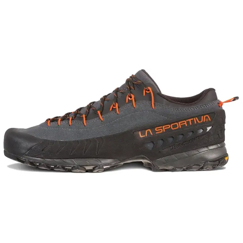 LA SPORTIVA Leather Slip Resistant Abrasion Resistant Low top Hiking Shoes Men's Gray Red