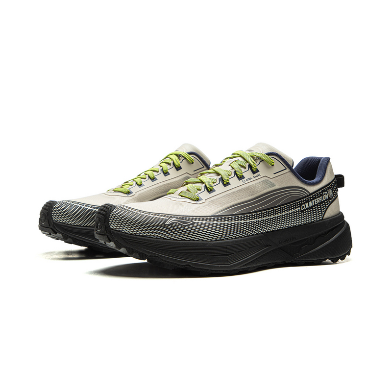 Li Ning Outdoor CF Tracing, Hiking Scenery Cushioning Reflective Rebound Low top Hiking Shoes Unisex Black Gray