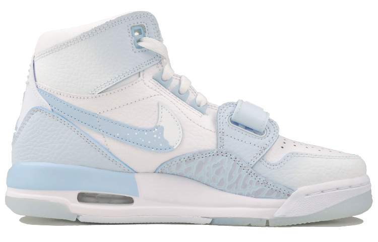Jordan Legacy 312 RISK Snow Peak Bear Box Cushioning, Wear Resistant Mid top Vintage Basketball Shoes GS Sea Salt Blue