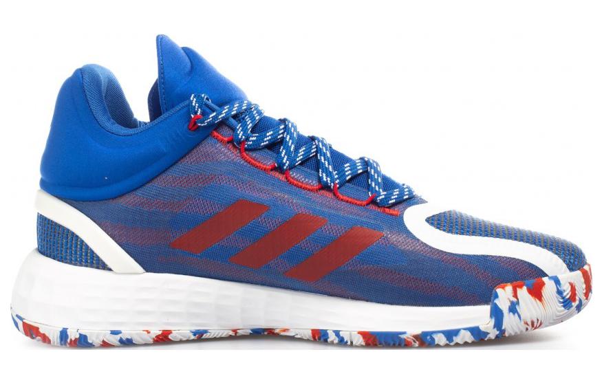 Мужские кроссовки adidas D Rose 11 (сине-бело-красные) — Синий / белый / красный — фото 2