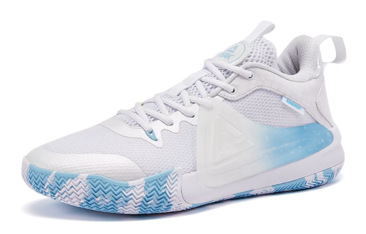 PEAK Cushioning Breathable Low top Basketball Shoes Men’s White Blue