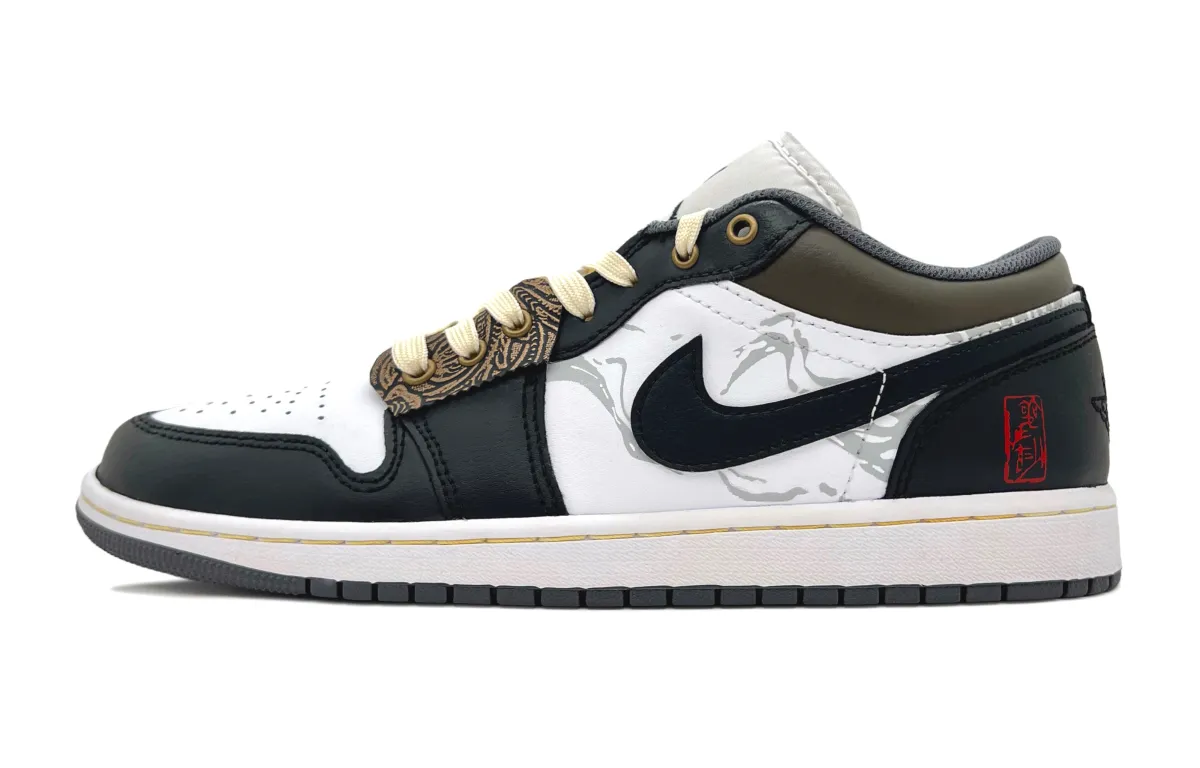Jordan Air Jordan 1 Low top Vintage Basketball Shoes Unisex Black