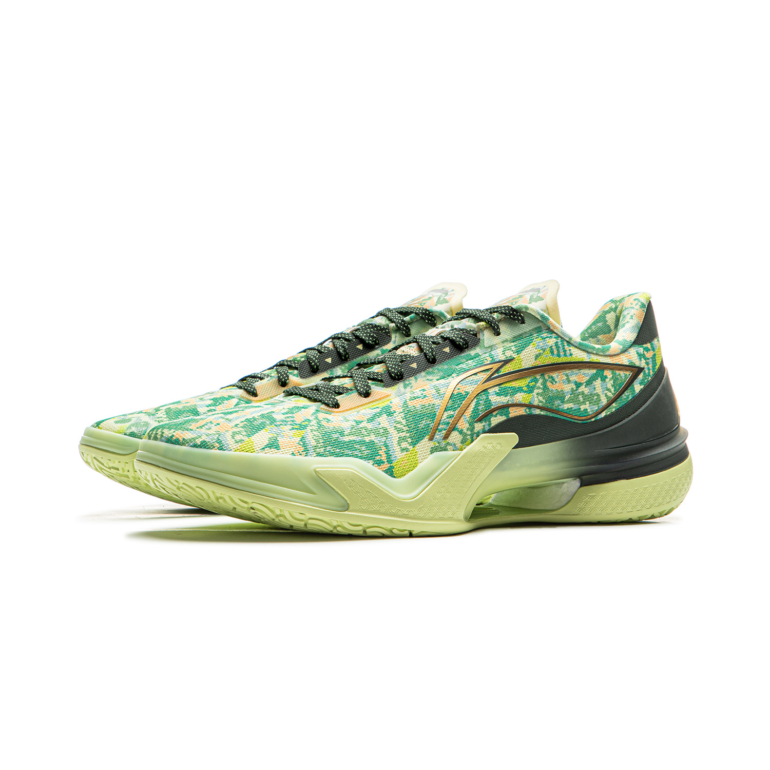 Li Ning Liren 5 Slip Resistant Coverage Lightweight Rebound Low top Performance Basketball Shoes Men’s Yellow Green