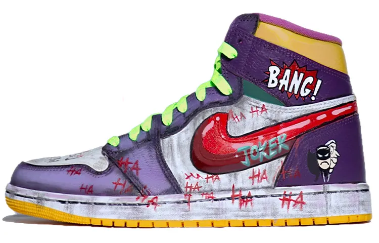 Jordan Air Jordan 1 Retro High Og Vintage Basketball Shoes Unisex Purple Yellow Red