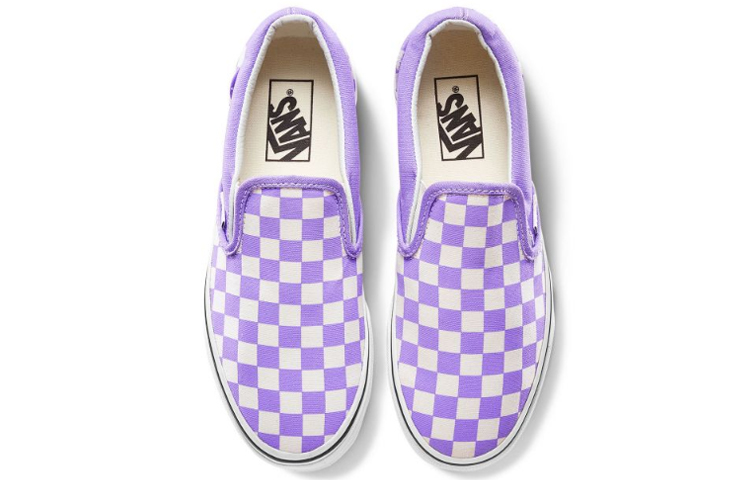 Слипоны Vans slip-on (фиолетово-белые) — фото 3