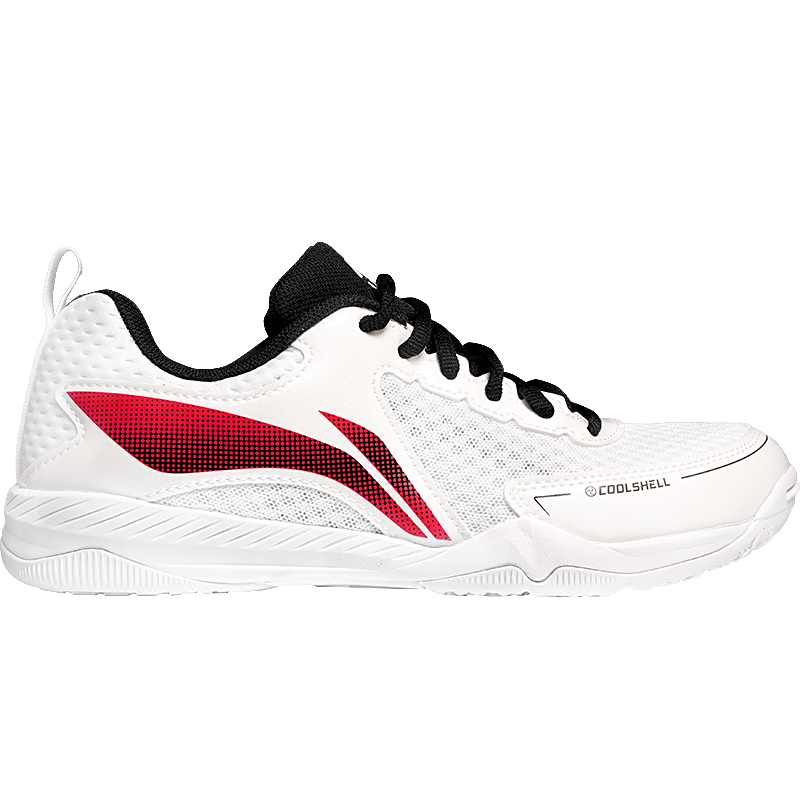 Li Ning Cushioning Abrasion Resistant Slip Resistant Low top Table Tennis Training Shoes Unisex White Red