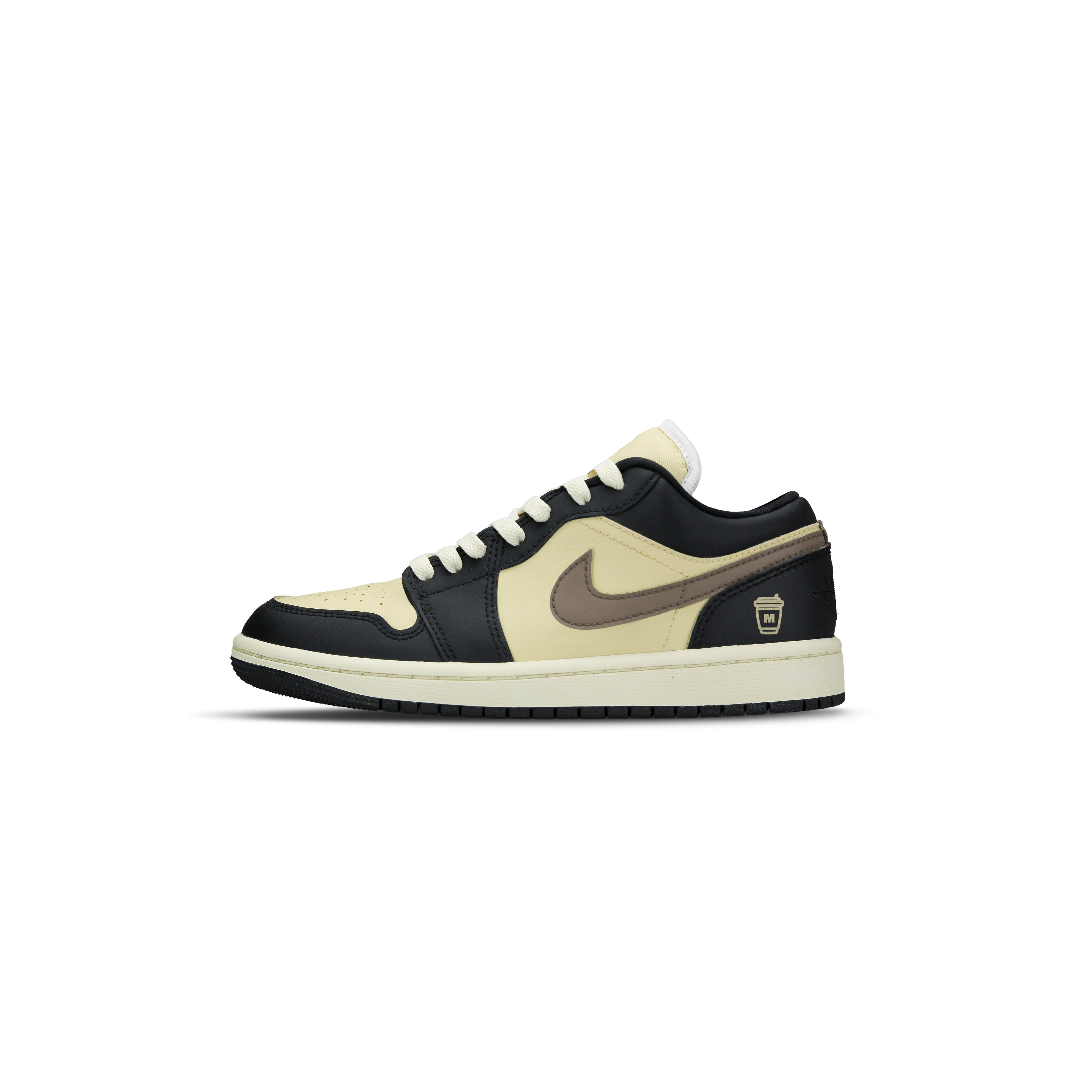 Jordan Air Jordan 1 Abrasion Resistant Low top Vintage Basketball Shoes Women’s Beige Black
