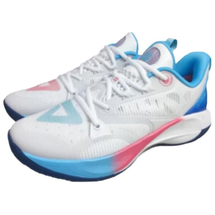 PEAK Taichi Wiggins Talent 1 Cushioning, Wear Resistant Low top Basketball Shoes Unisex White Blue
