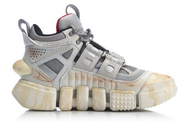 Li Ning Essence ACE Vintage Basketball Shoes Men’s High Top Gray