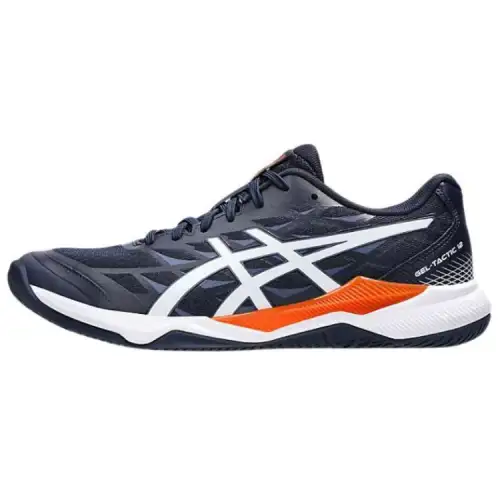 ASICS Gel Tactic 12 Artificial Leather Abrasion Resistant Low top Training Shoes Men's Black White Orange