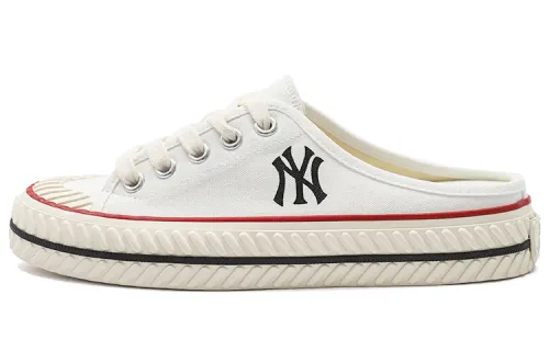 MLB Playball Mule Slip Resistant, Abrasion Resistant, Lightweight Low top Canvas Shoes Unisex White