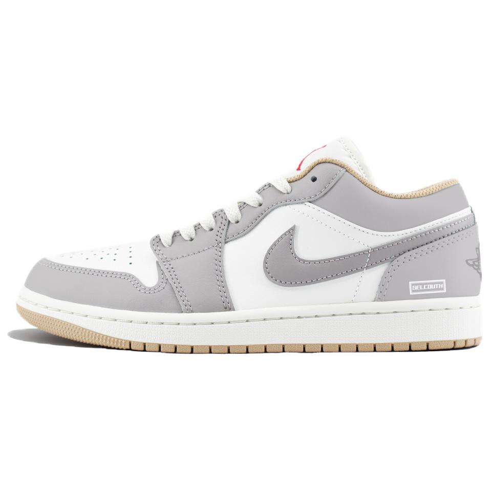 Jordan Air Jordan 1 Abrasion Resistant Height Increasing Low top Vintage Basketball Shoes Unisex Cool Gray