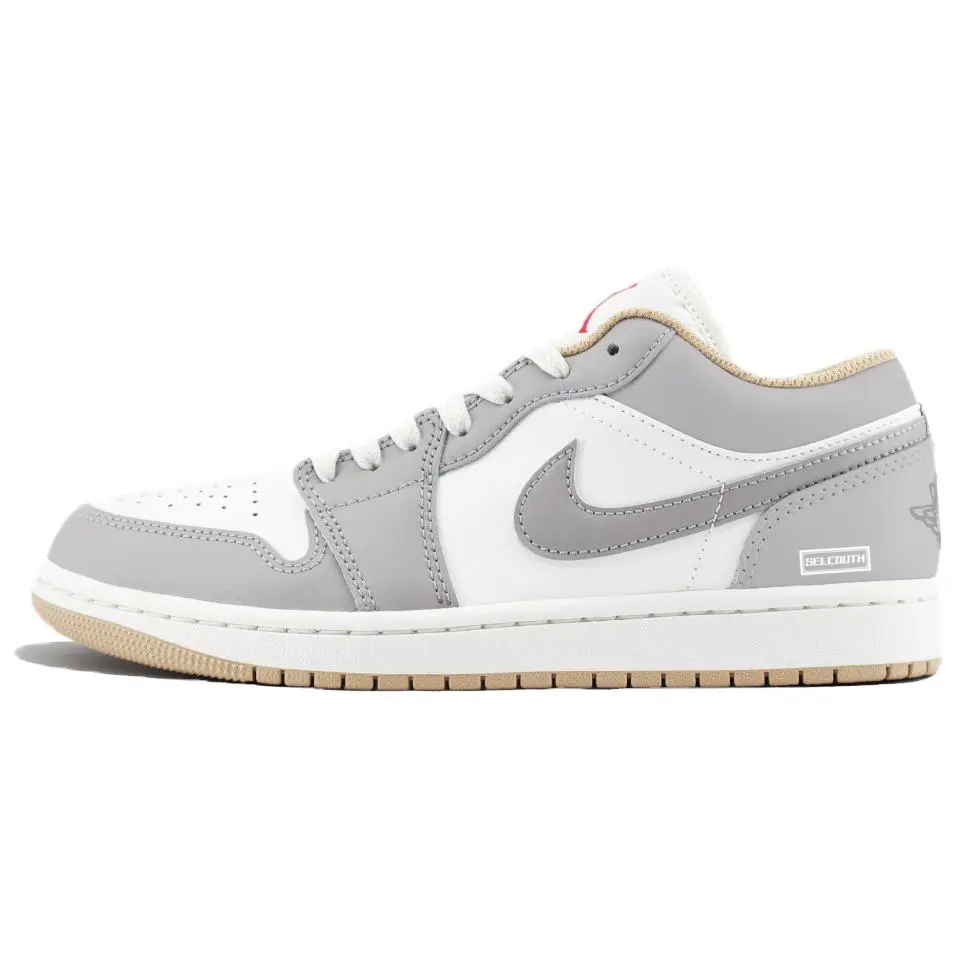 Jordan Air Jordan 1 Abrasion Resistant Height Increasing Low top Vintage Basketball Shoes Unisex Cool Gray