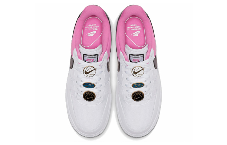 Женские кроссовки Nike Air Force 1 (бело-розовые) — Белый / розовый — фото 3
