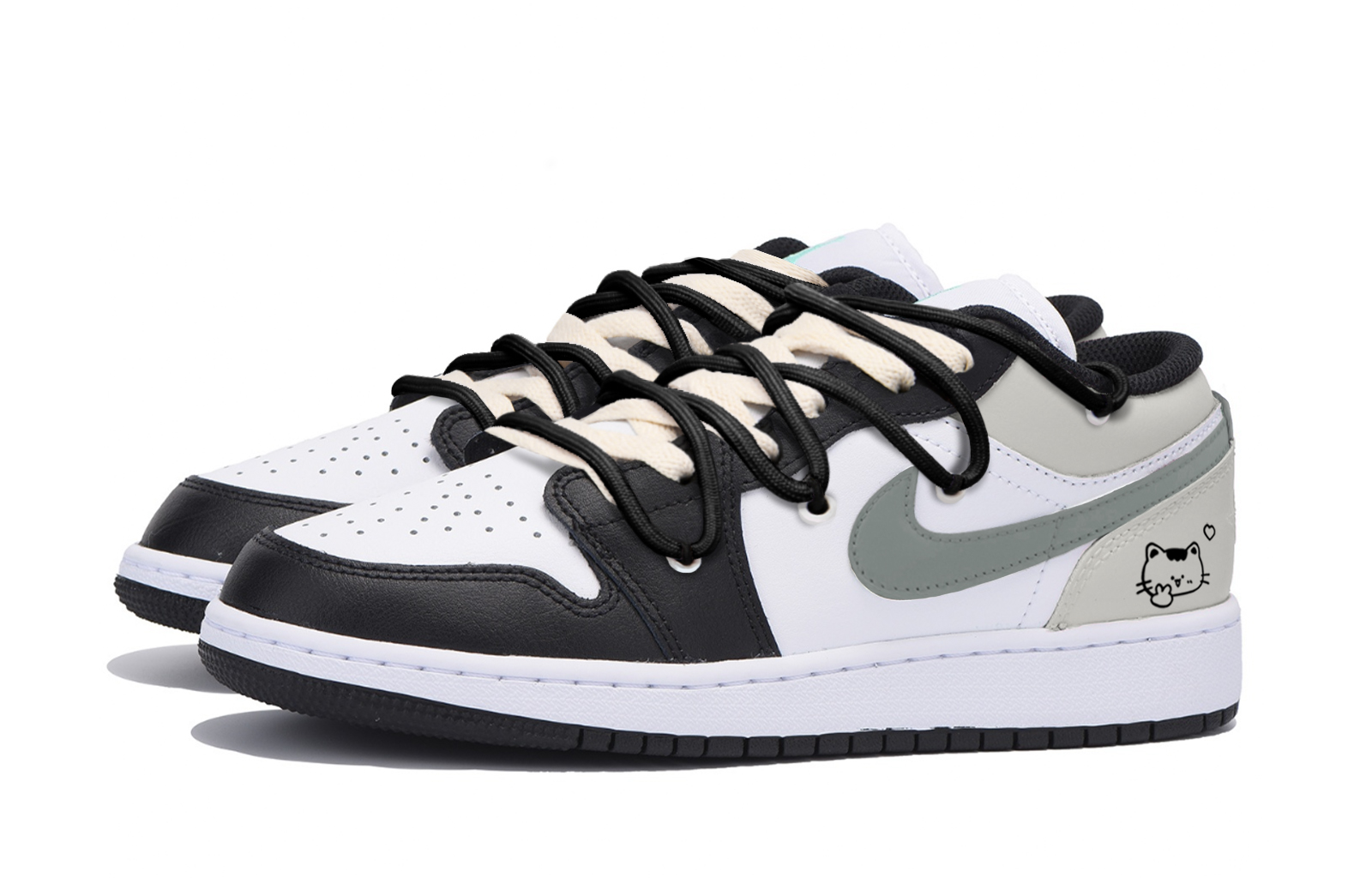 Jordan Air Jordan 1 Vintage Basketball Shoes Men’s Low Top Black Gray