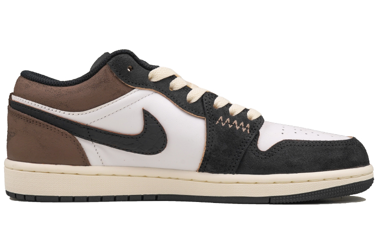 Jordan Air Jordan 1 RISK Mocha Double Hook Slip Resistant Abrasion Resistant Low top Vintage Basketball Shoes Men’s