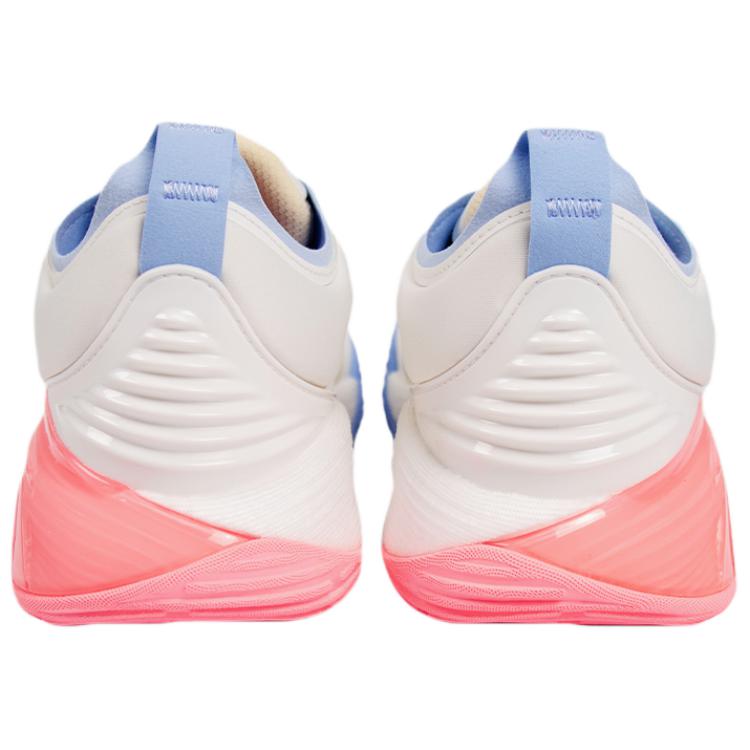 Anta Cushioning Slip Resistant Abrasion Resistant Low top Basketball Shoes Men’s White Blue Pink
