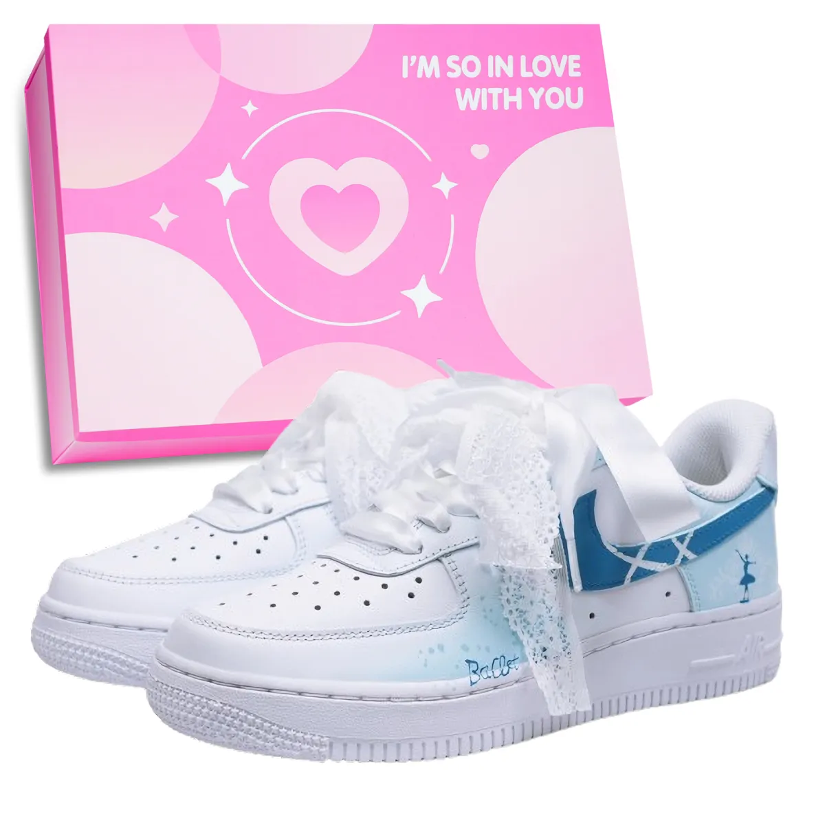 Nike Air Force 1 Low top Skateboard Shoes Unisex Sky Blue