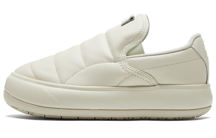 PUMA Suede Mayu Slip on LTH Top Grain Cow Leather Low top Skateboard Shoes Women's Ecru