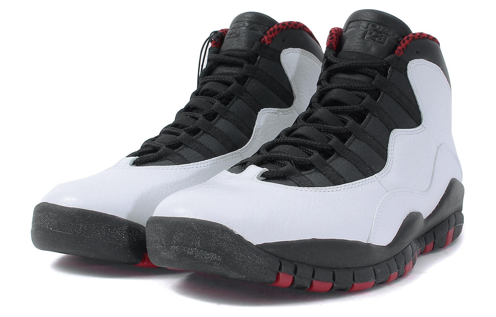 Мужские кроссовки Jordan Air Jordan 10 Retro Chicago Bulls (бело-черно-красные) — Белый / красный / чёрный — фото 3