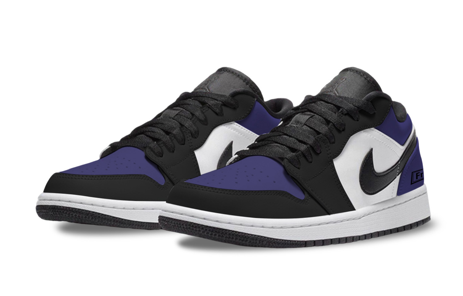 Jordan Air Jordan 1 Reverse, Favor Abrasion Resistant Low top Vintage Basketball Shoes Unisex Black Purple