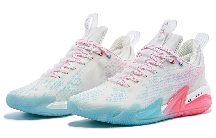 RIGORER Stop Ge 1.0 Basketball Shoes Men’s Low Top Coral White/Crystal Blue