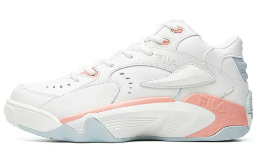 FILA Jamball Pu Cushioning, Wear Resistant Mid top Vintage Basketball Shoes Women's White Gray